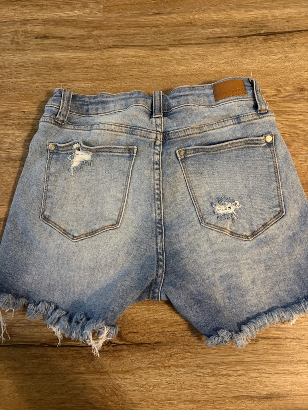 Judy Blue Light Wash Distressed Denim Shorts - Picture 3 of 4